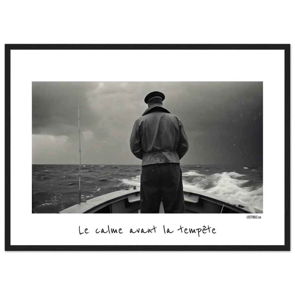 Poster noir et blanc vintage cadre Le calme avant la tempête 1
